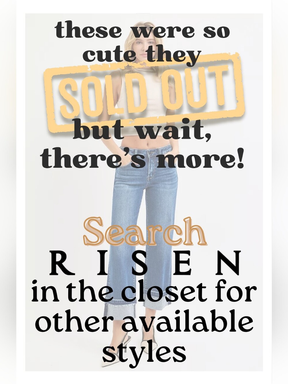Risen Mid Rise Dark Wash Straight Cuffed Jeans Stretch Ankle Classic Various NEW